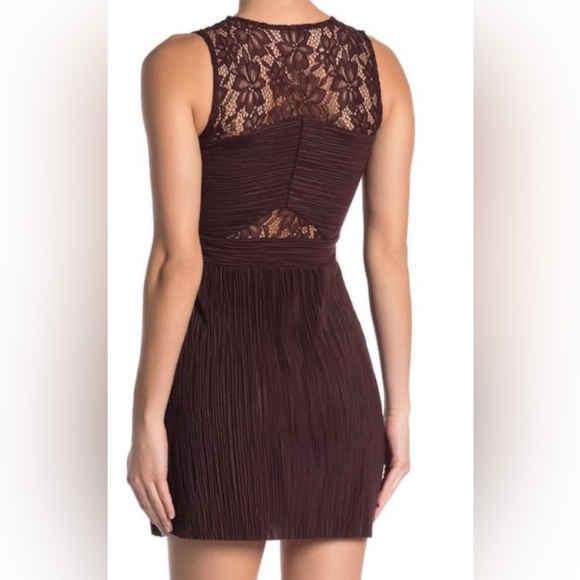 All Saints Ula Mini Dress Burgundy Size S - Picture 2 of 10